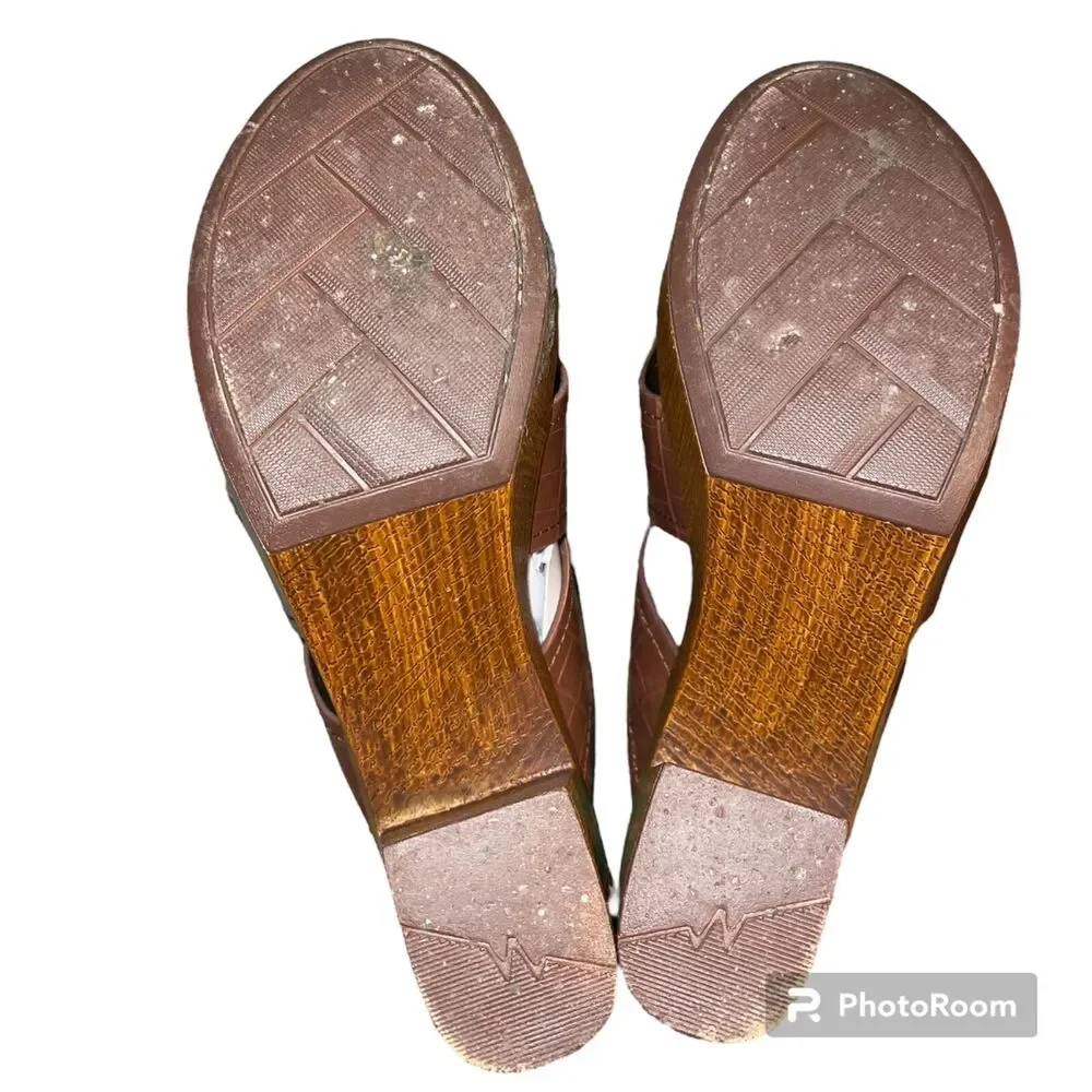 White Mountain Womens High Heeled Sandals Dress Shoes Open Toe Brown Size 9